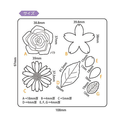 Padico Resin Soft Mold - Flowers