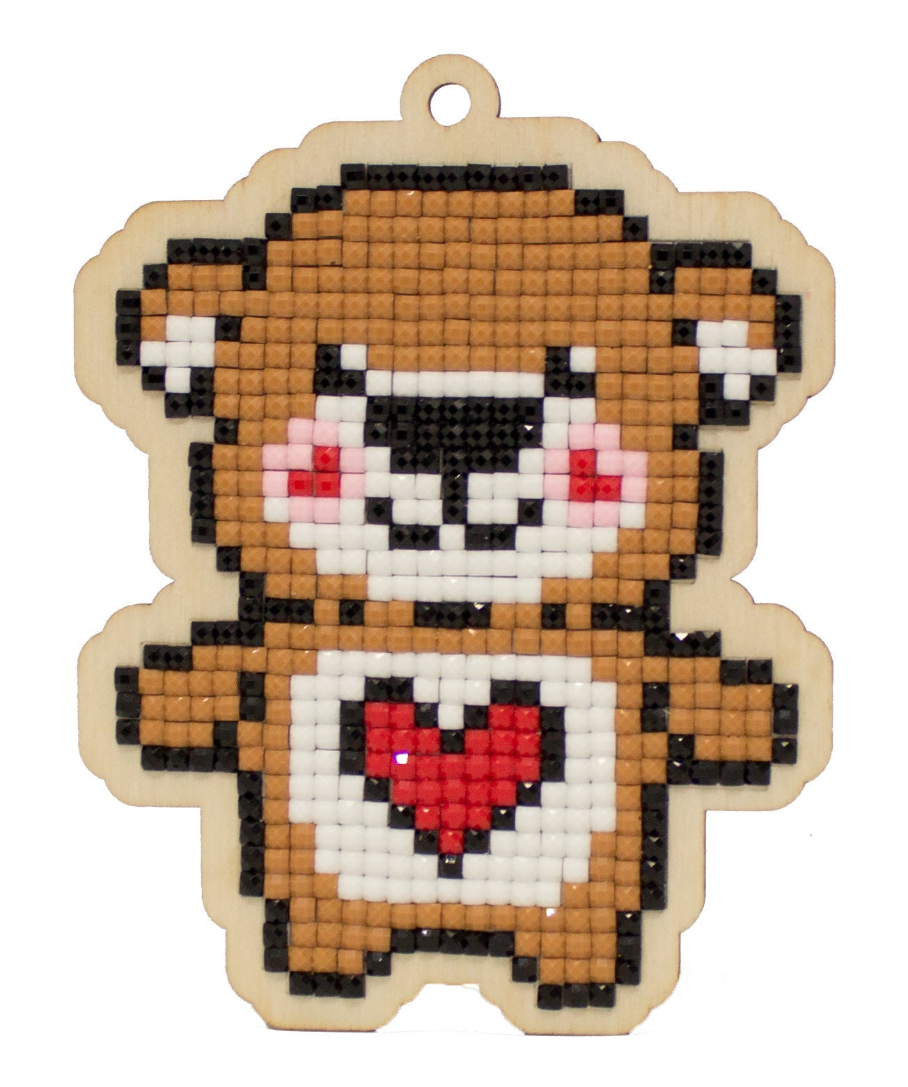 Wizardi Wooden Charms Diamond Painting Kit - Bear with Heart