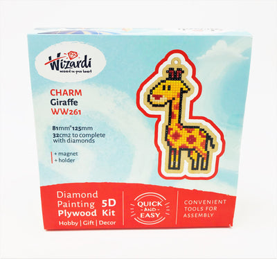 Wizardi Wooden Charms Diamond Painting Kit - Giraffe