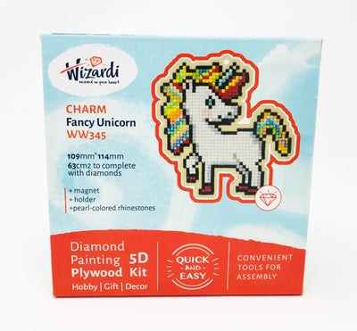 Wizardi Wooden Charms Diamond Painting Kit - Unicorn