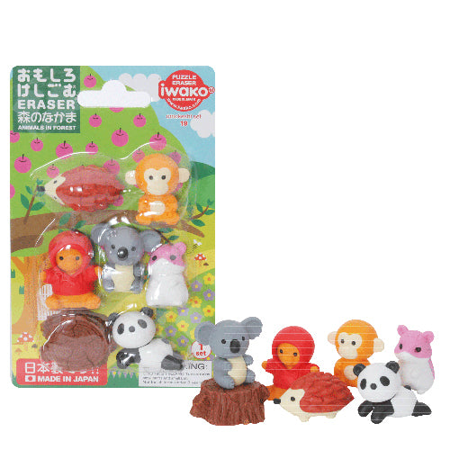 Iwako Puzzle Erasers - Forest Animals (Made in Japan)