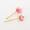 Japanese Fabric Sakura Flower Resin Hairpins - Assorted Colours