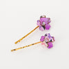 Japanese Fabric Sakura Flower Resin Hairpins - Assorted Colours