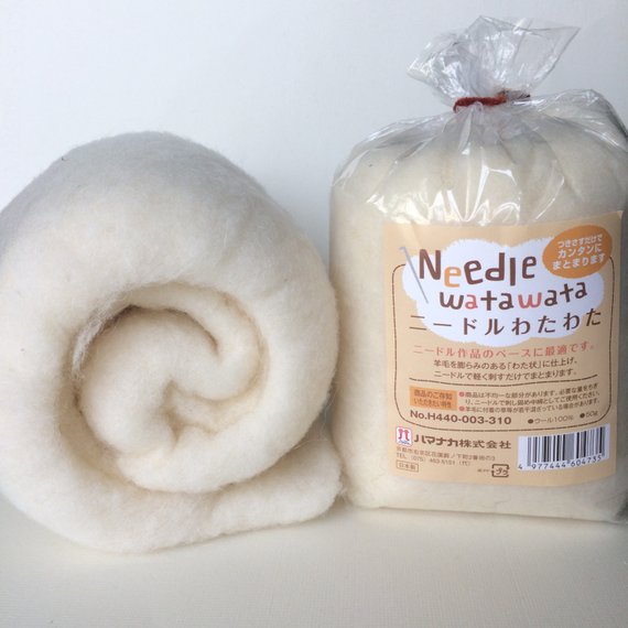 Hamanaka Needle Watawata Core Wool Batt - 50g Natural