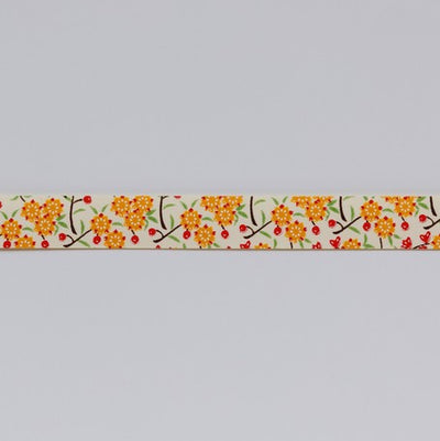 Yuzen Washi Tape - Yellow Floral #17 (Made in Kyoto, Japan)